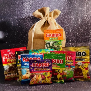 Dárkový BOXík pytel HARIBO mix pro malé i velké mlsouny